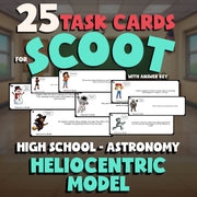 Heliocentric Model SCOOT TASK CARDS Science Game - No Prep Astronomy Review