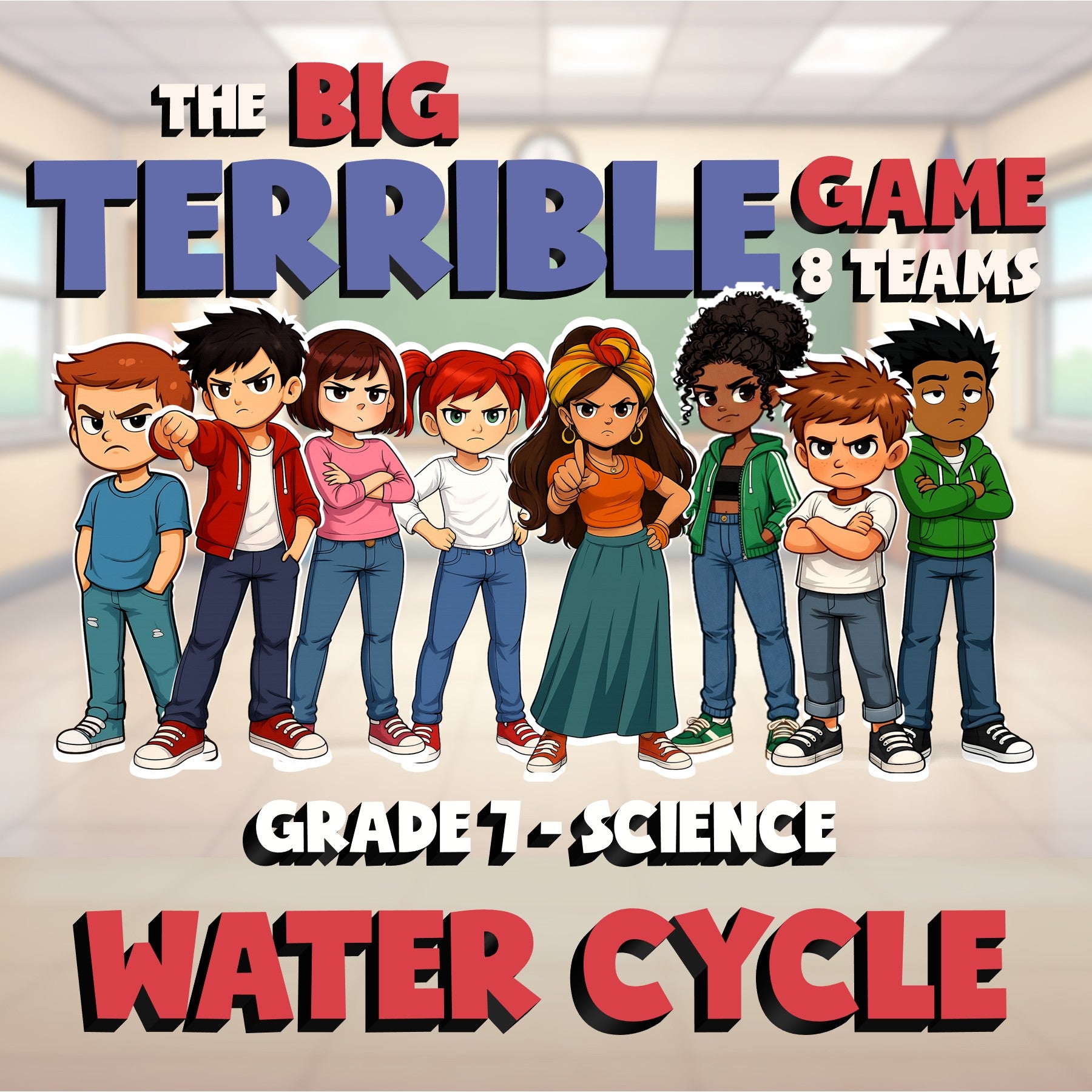 Water Cycle BIG TERRIBLE GAME - No Prep Grade 7 Science Review Activity