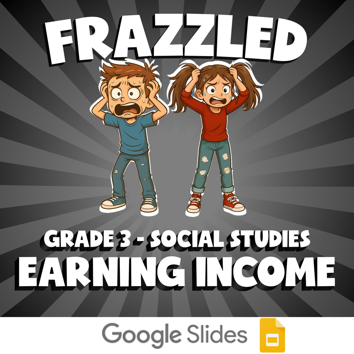 Earning Income FRAZZLED Socials Game - No Prep Grade 3 Review Activity