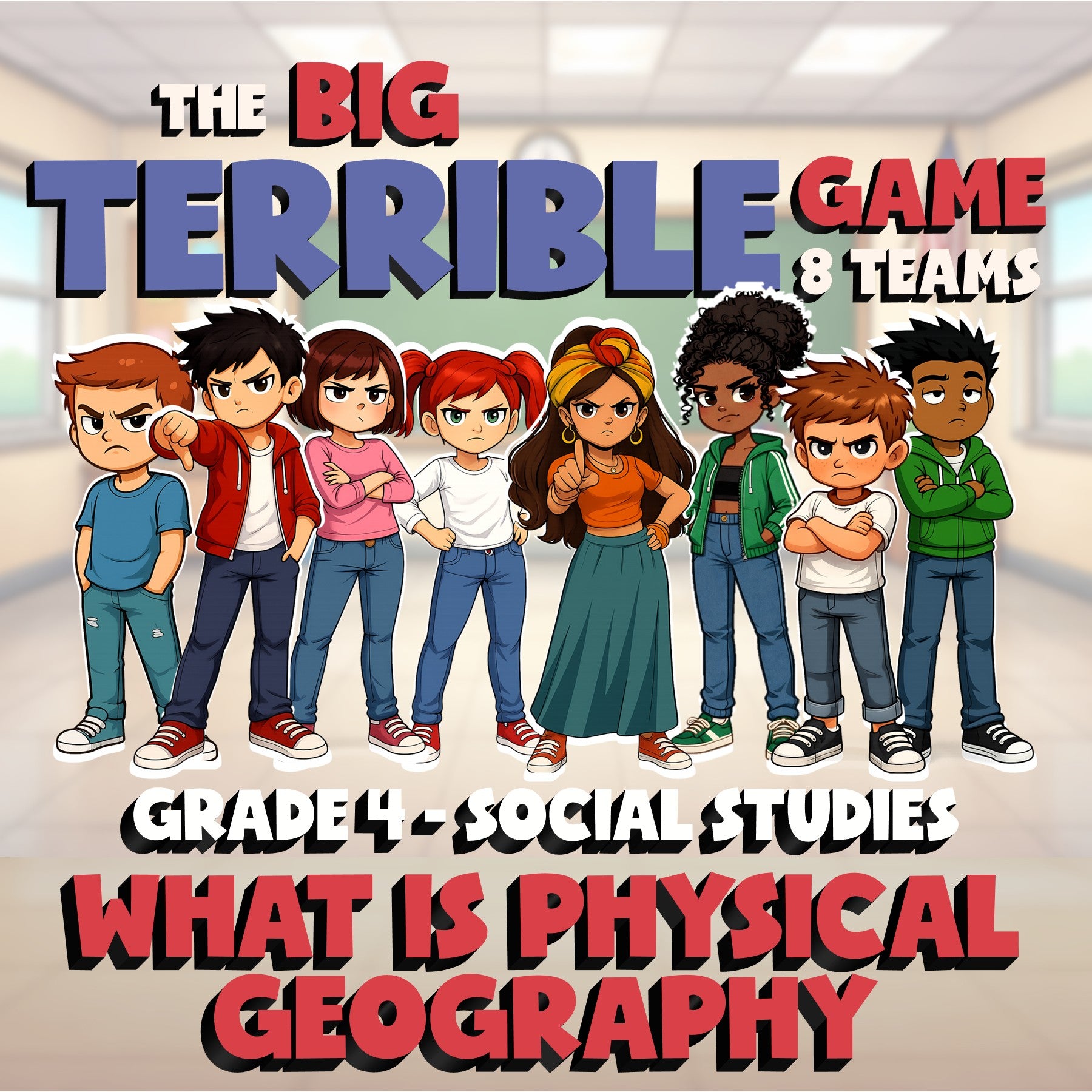 What Is Physical Geography BIG TERRIBLE GAME - No Prep Grade 4 Socials Review