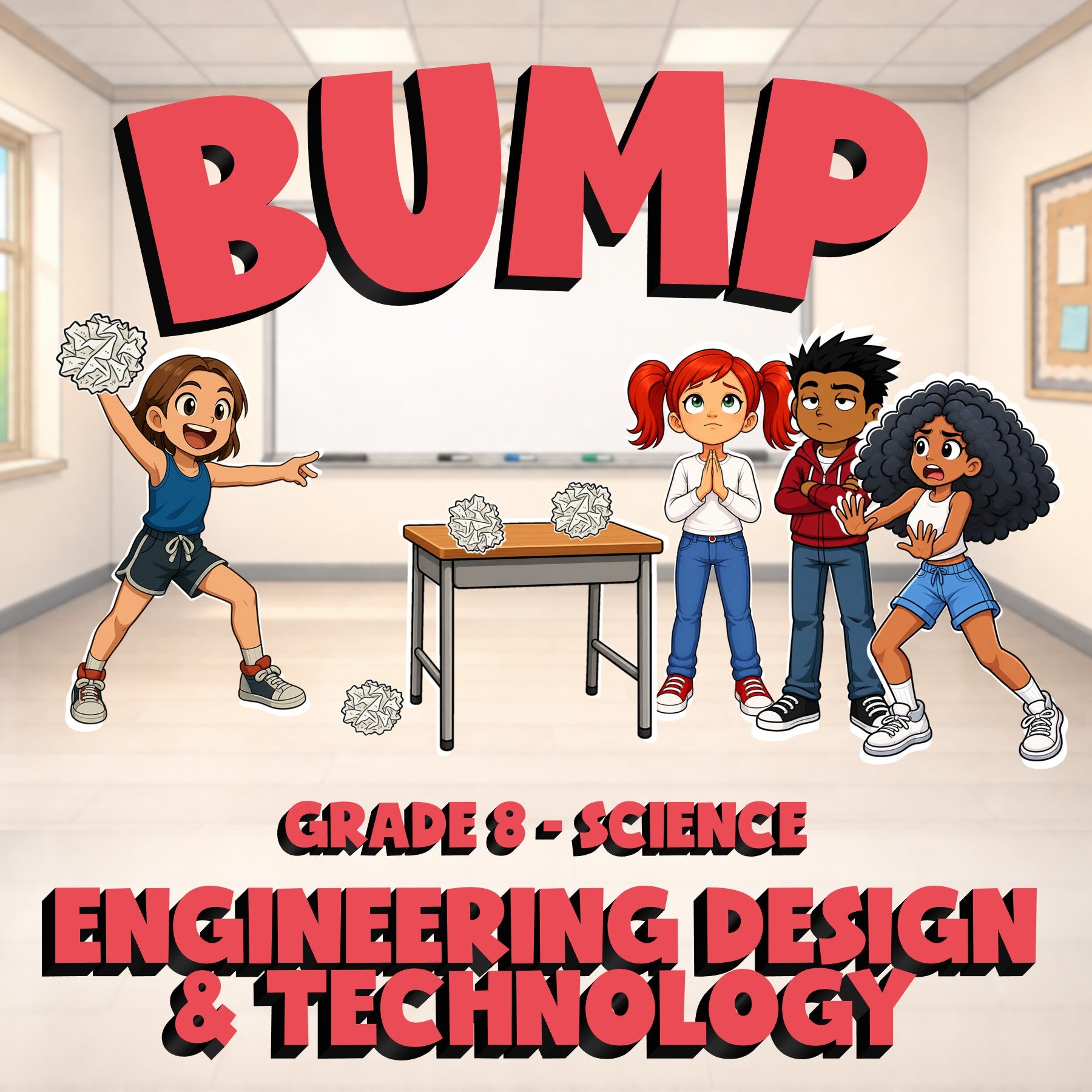 Engineering Design & Technology BUMP Science Game - No Prep Grade 8 Review