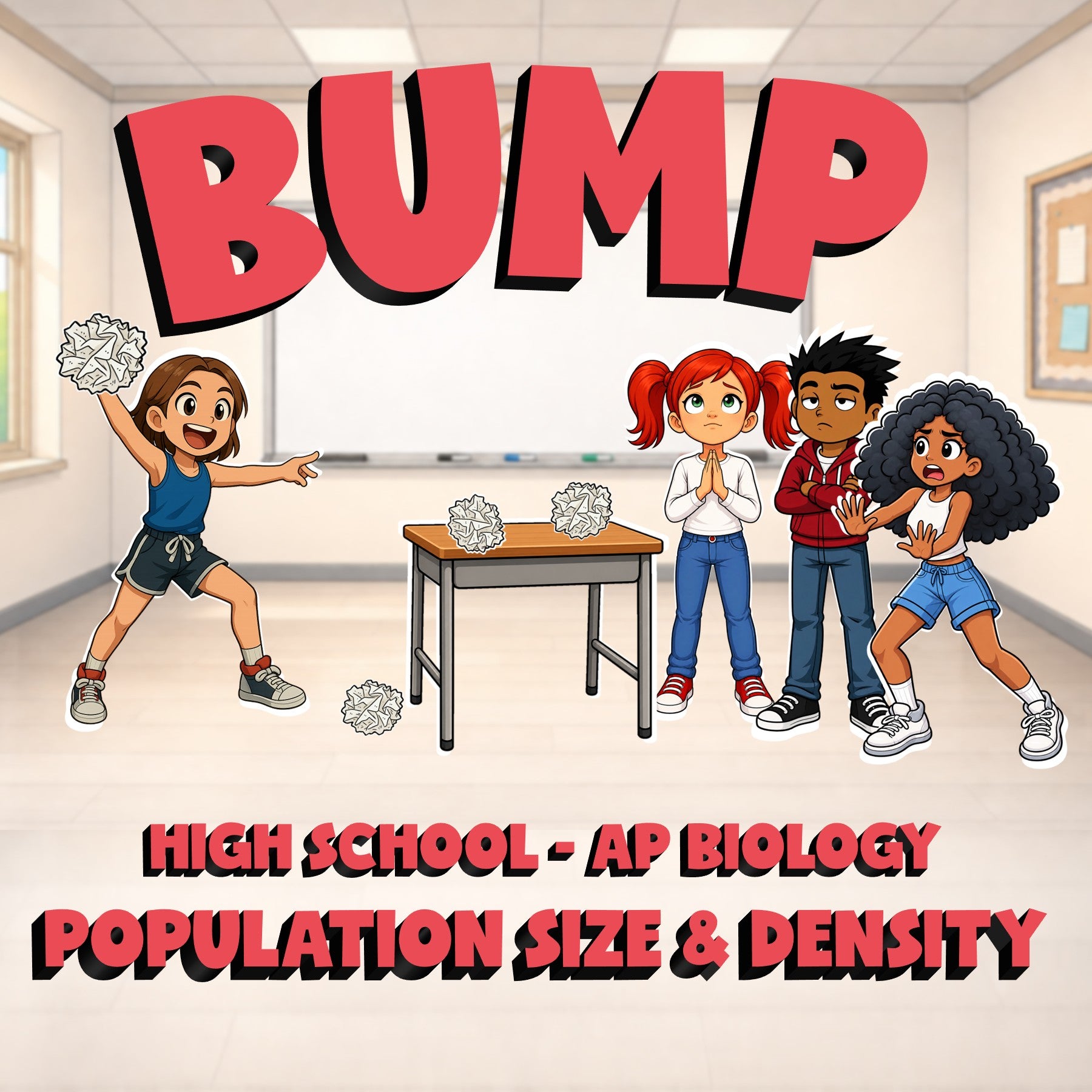 Population Size & Density BUMP Science Game - No Prep AP Biology Review Activity