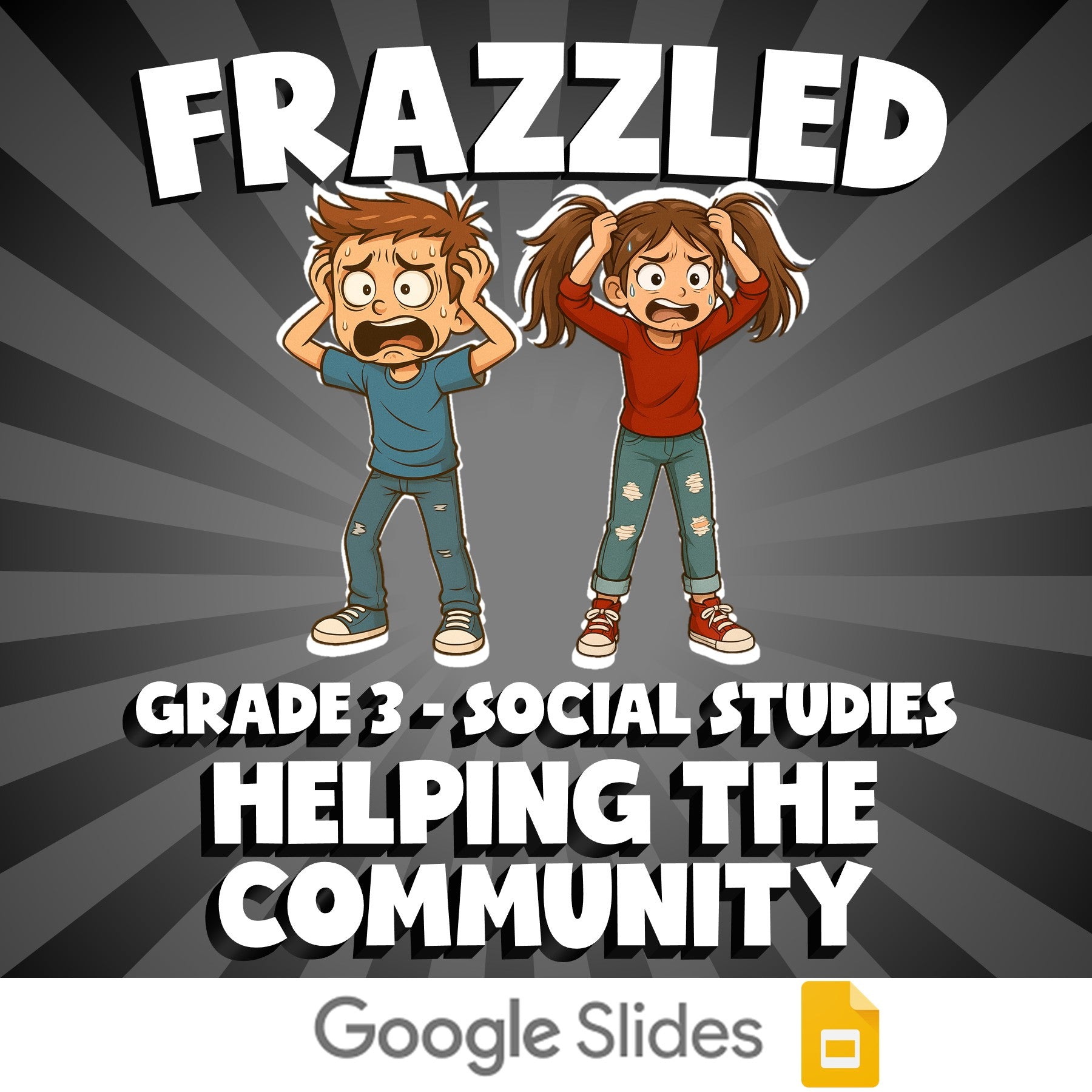 Helping the Community FRAZZLED Socials Game - No Prep Grade 3 Review Activity