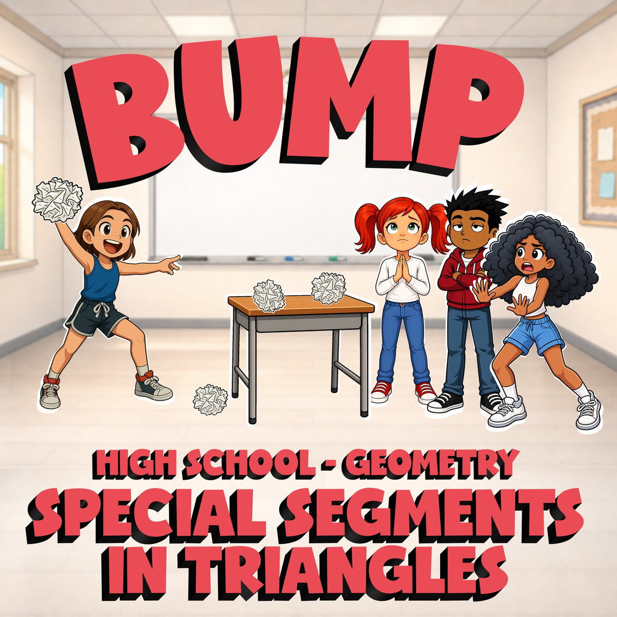 Special Segments in Triangles BUMP Math Game - No Prep Geometry Review Activity