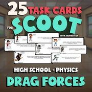 Drag Forces SCOOT TASK CARDS Science Game - No Prep Physics Review Activity