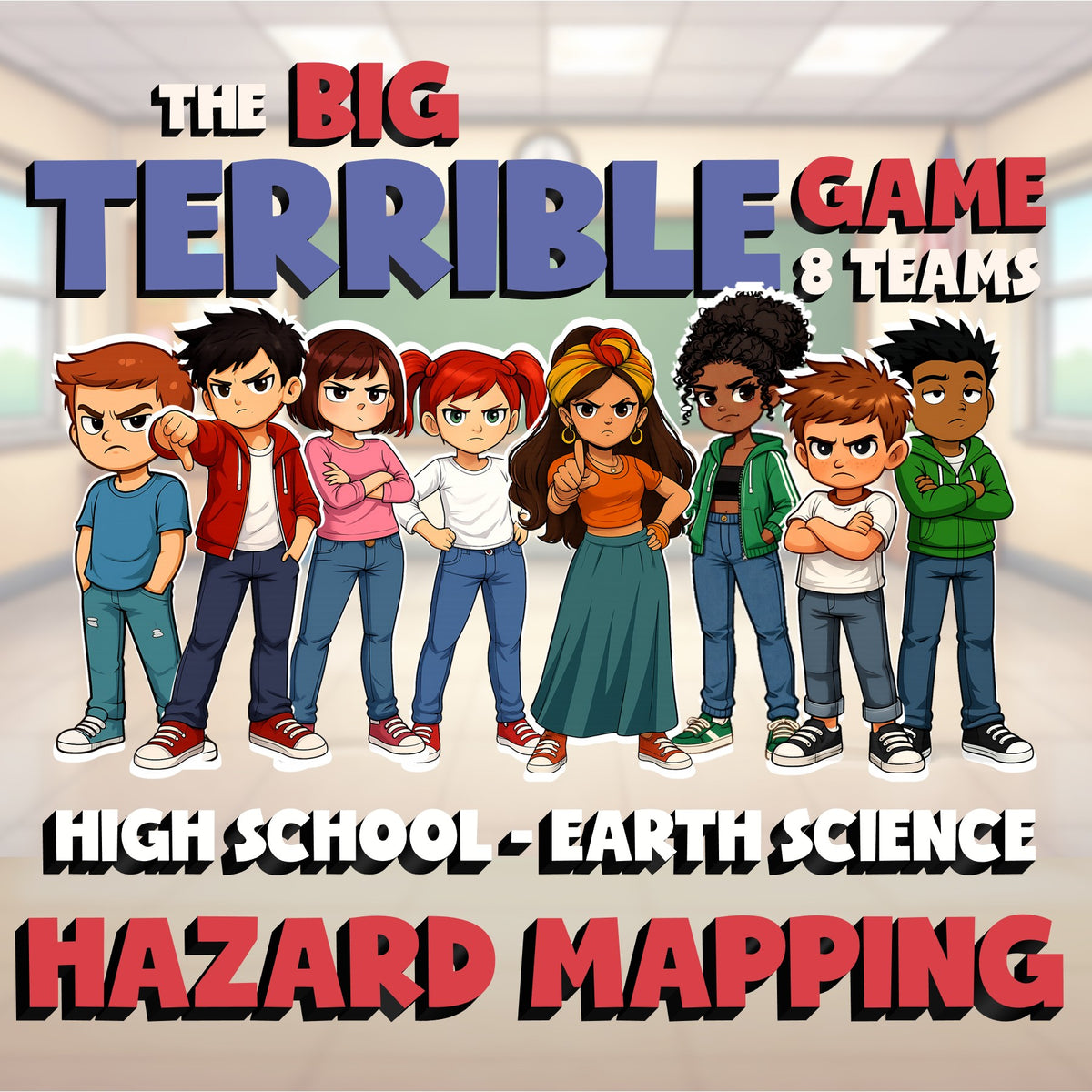 Hazard Mapping BIG TERRIBLE GAME - No Prep Earth Science Review Activity