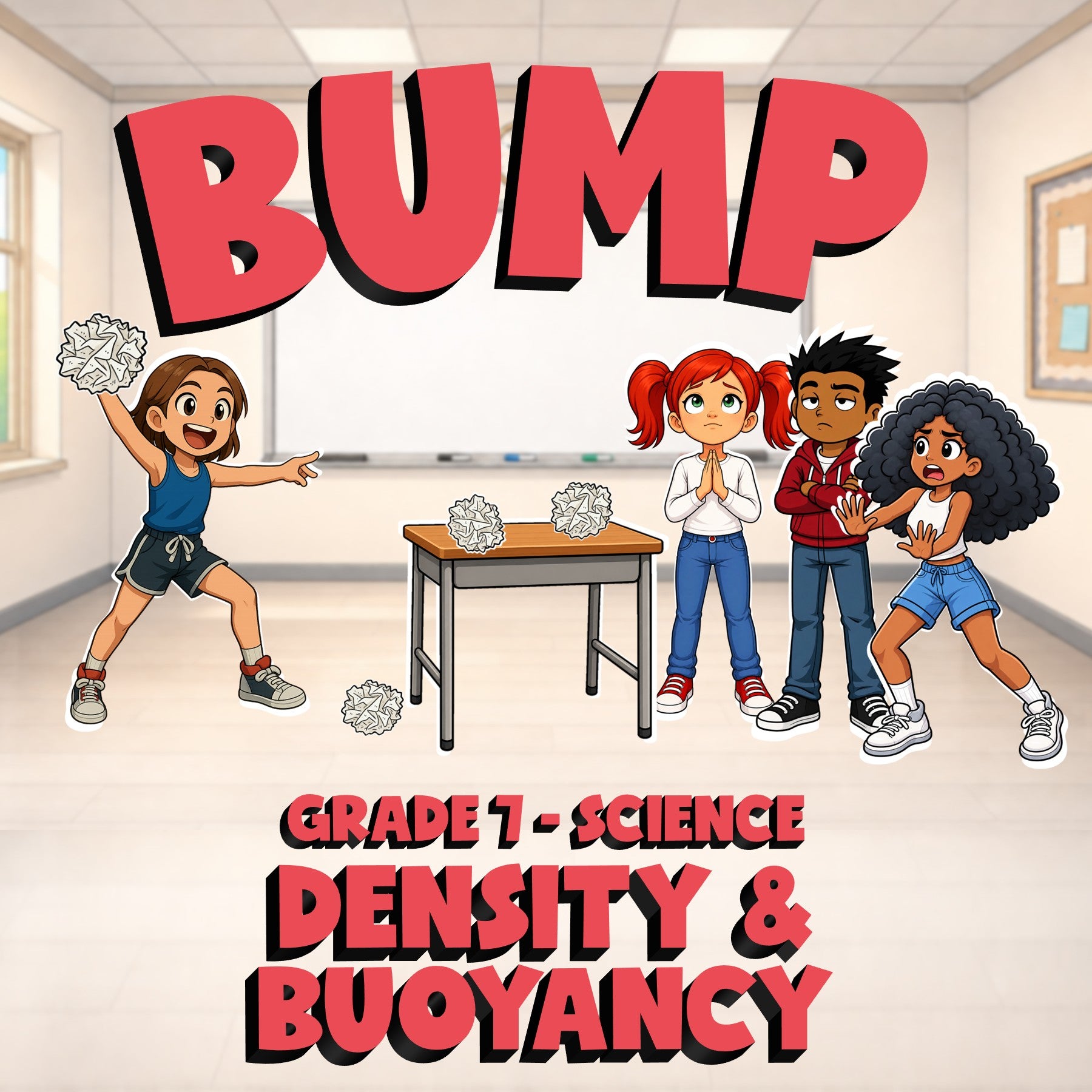 Density & Buoyancy BUMP Science Game - No Prep Grade 7 Review Activity