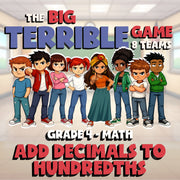 Add Decimals to Hundredths BIG TERRIBLE GAME - No Prep Grade 4 Math Review