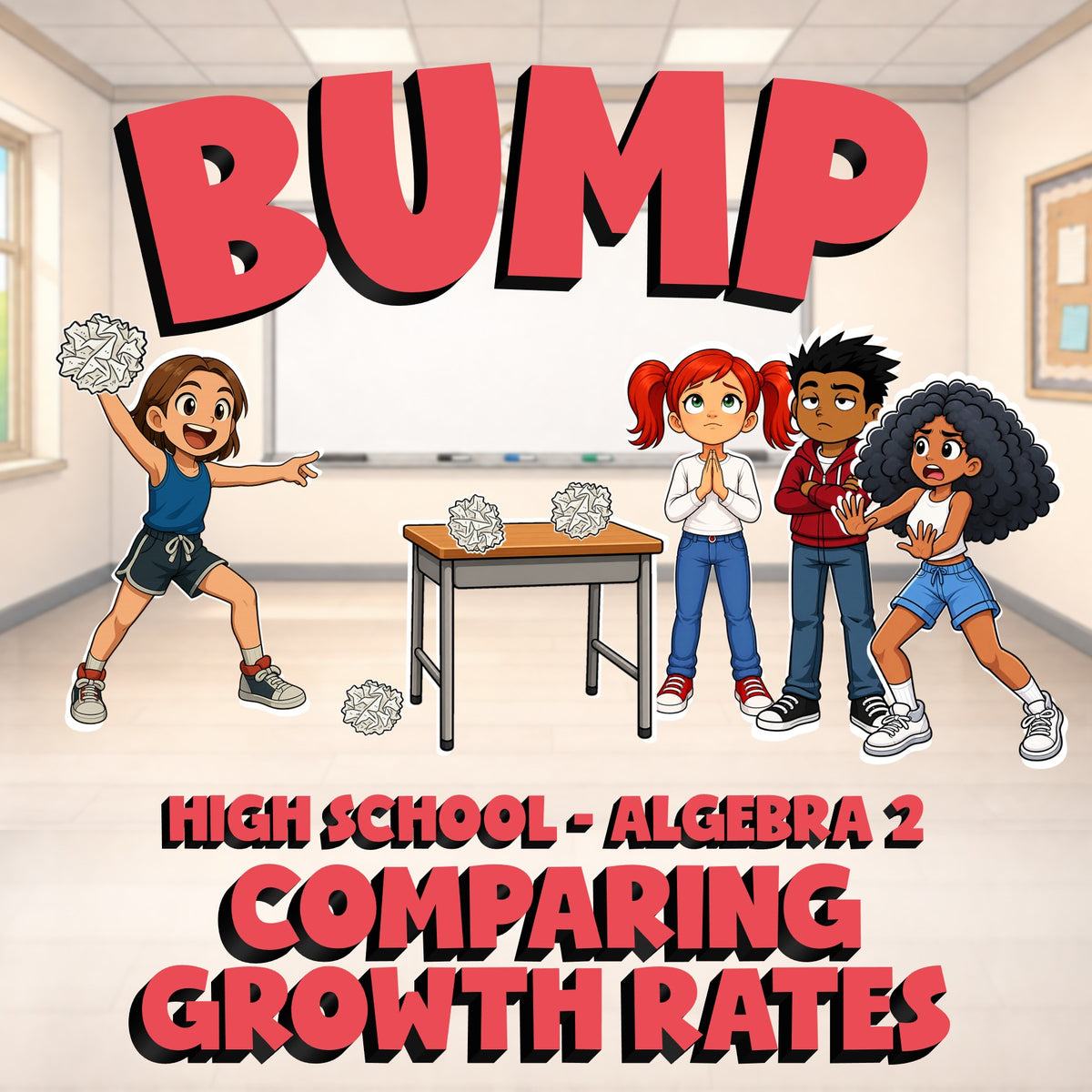 Comparing Growth Rates BUMP Math Game - No Prep Algebra 2 Review Activity