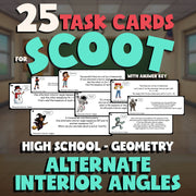 Alternate Interior Angles SCOOT TASK CARDS Math Game - No Prep Geometry Review