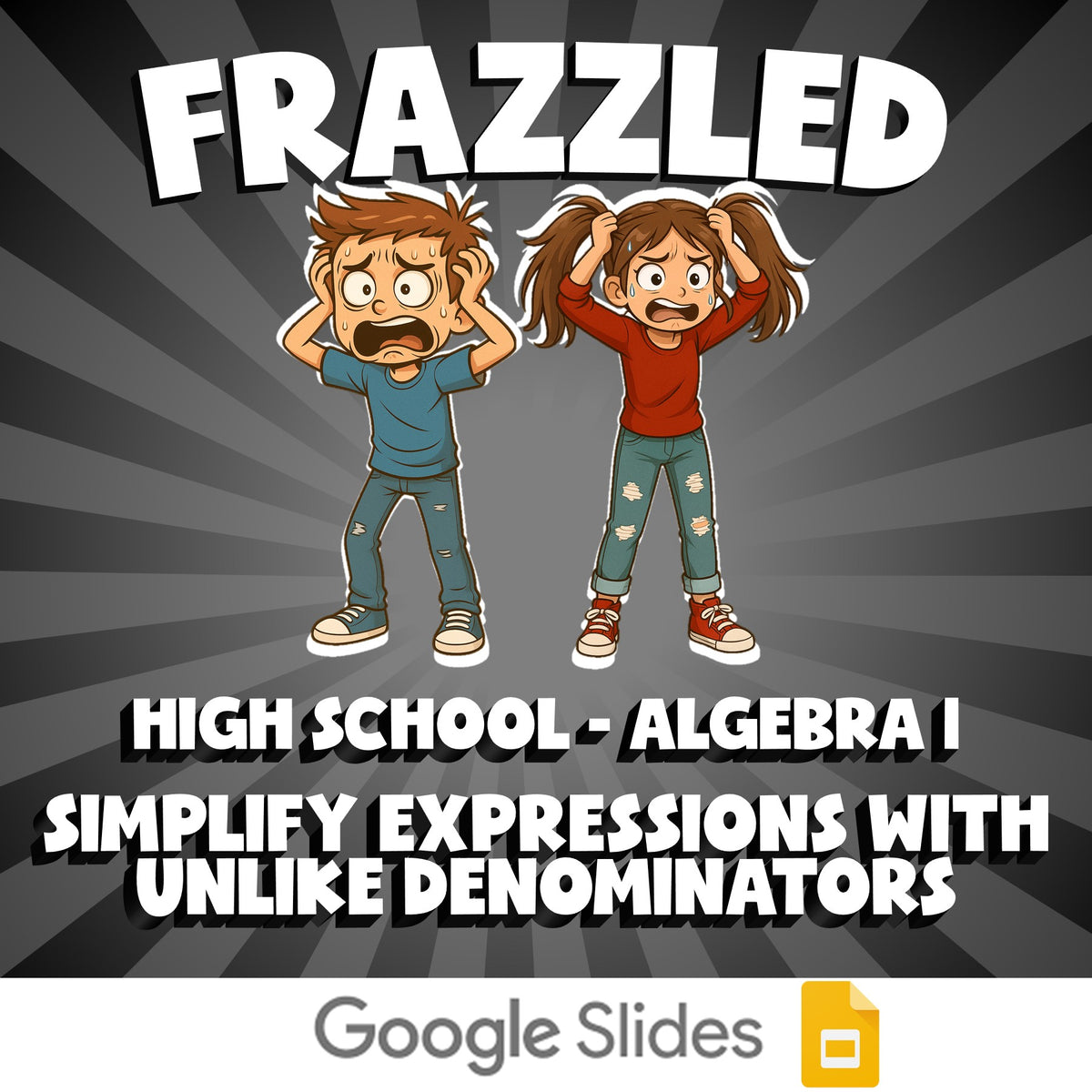 Simplify Expressions With Unlike Denominators FRAZZLED Math Game - Algebra 1