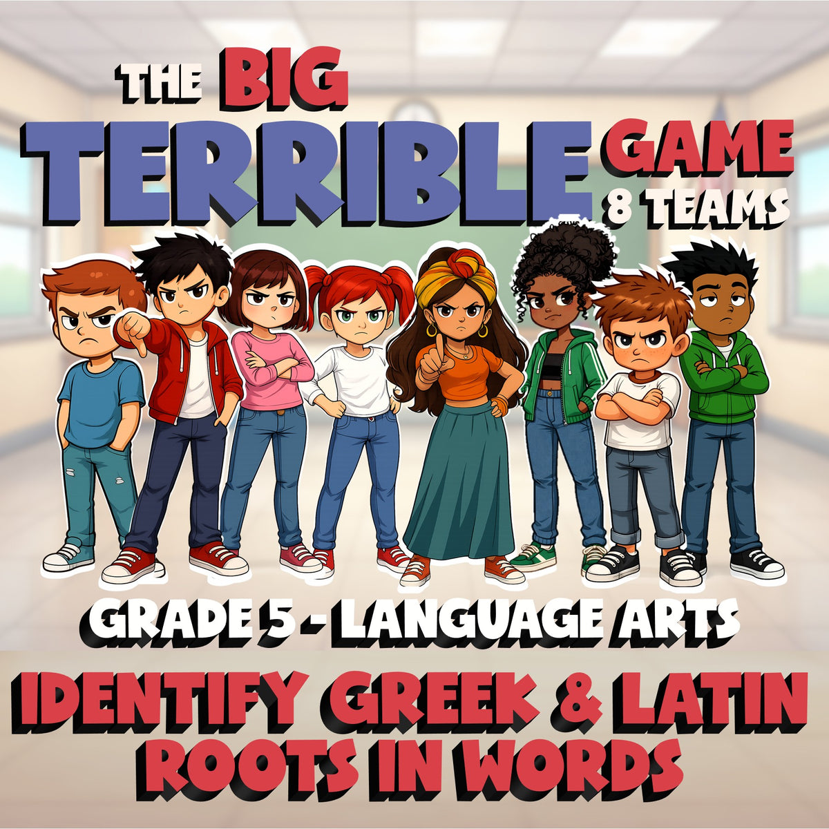 Identify Greek & Latin Roots in Words BIG TERRIBLE GAME - Grade 5 ELA Review