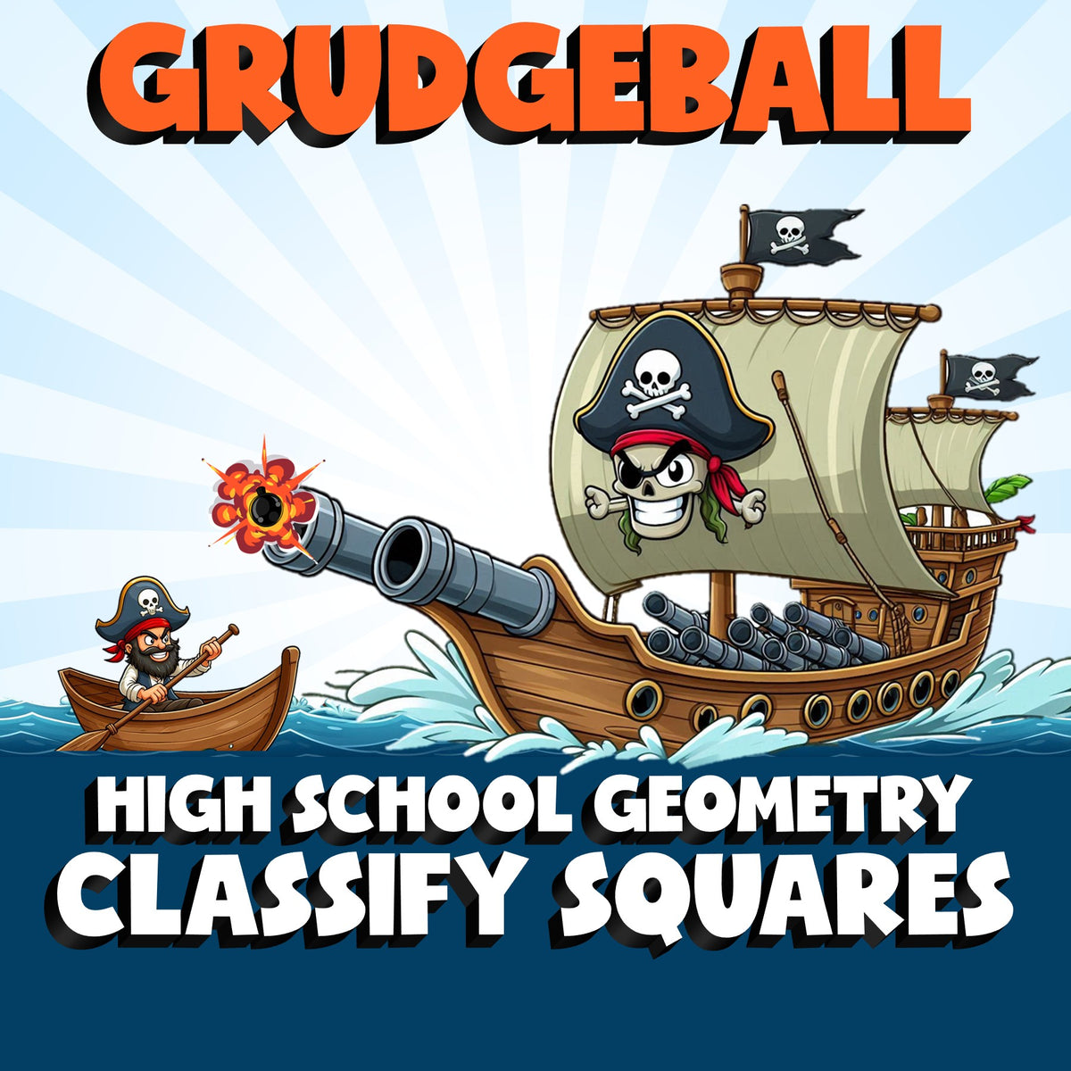 Classify Squares GRUDGEBALL Math Game - No Prep Geometry Review Activity