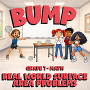 Real World Surface Area Problems BUMP Math Game - No Prep Grade 7 Review