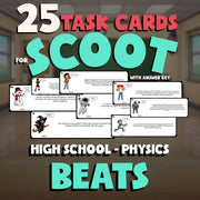 Beats SCOOT TASK CARDS Science Game - No Prep Physics Review Activity