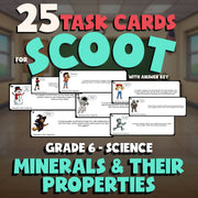 Minerals & Their Properties SCOOT TASK CARDS Science Game - No Prep Grade 6