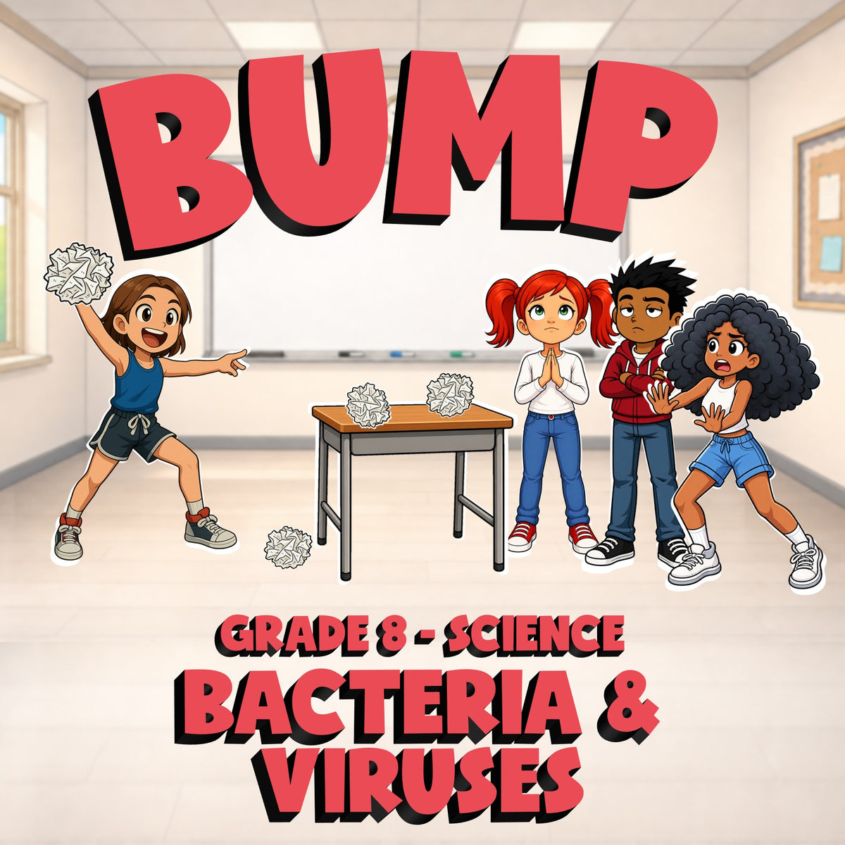 Bacteria & Viruses BUMP Science Game - No Prep Grade 8 Review Activity