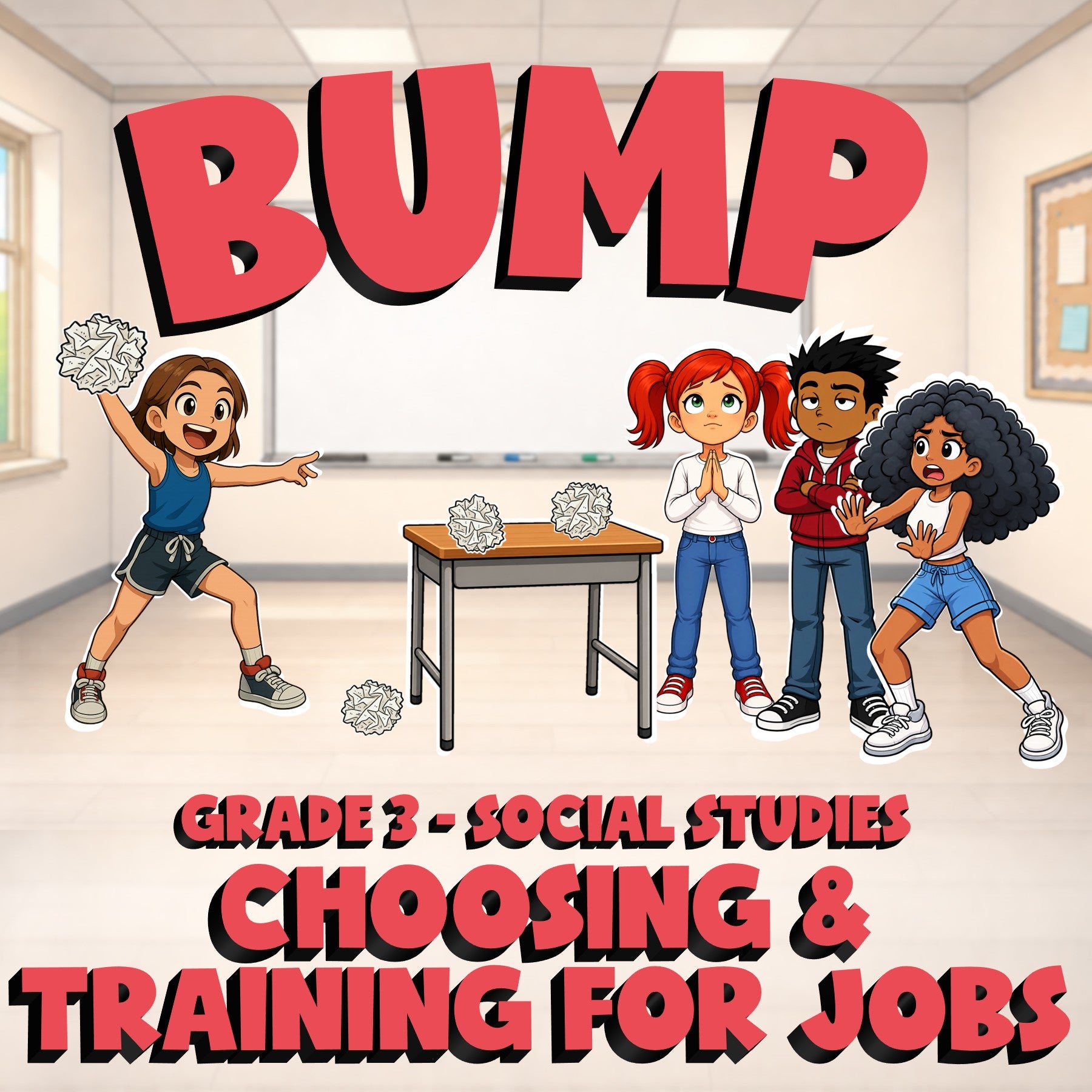 Choosing & Training for Jobs BUMP Socials Game - No Prep Grade 3 Review Activity