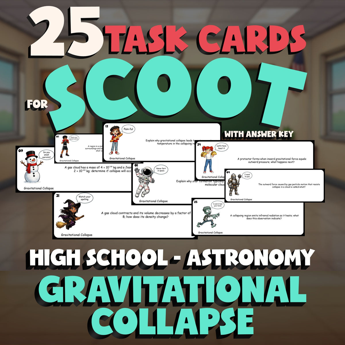 Gravitational Collapse SCOOT TASK CARDS Science Game - No Prep Astronomy Review