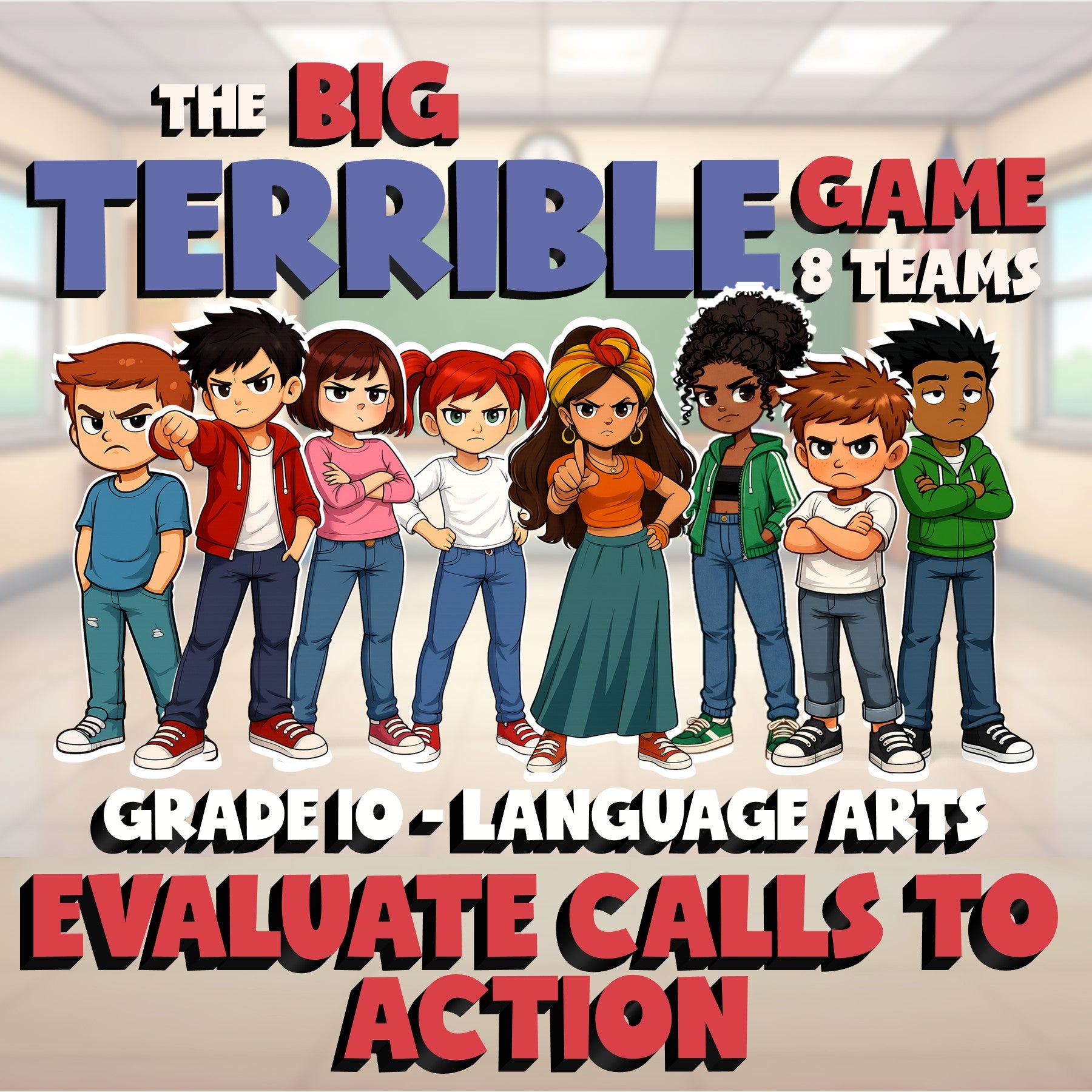 Evaluate Calls to Action BIG TERRIBLE GAME - No Prep Grade 10 ELA Review