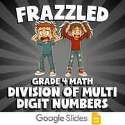 Division of Multi Digit Numbers FRAZZLED Math Game - No Prep Grade 4 Review