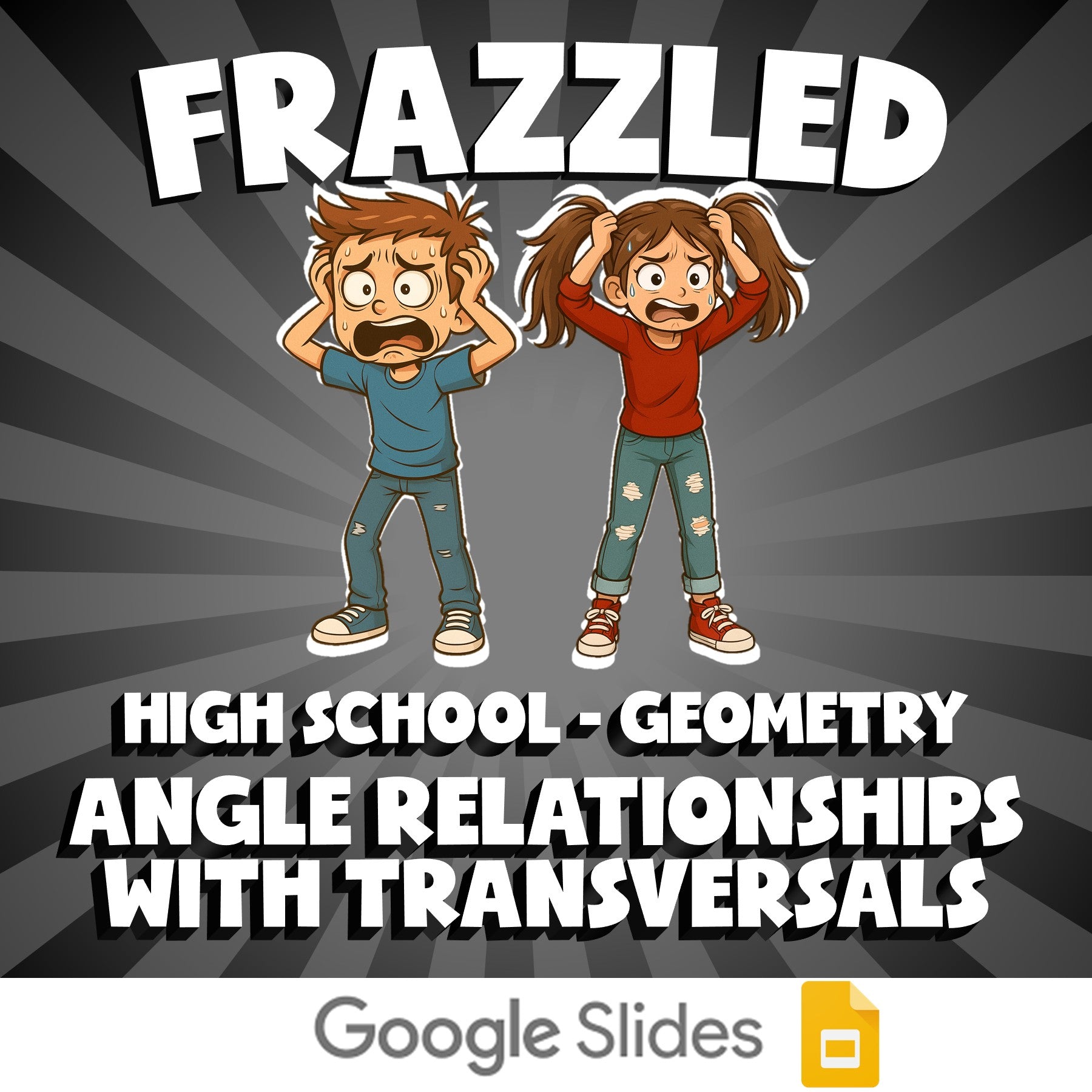 Angle Relationships with Transversals FRAZZLED Math Game - No Prep Geometry