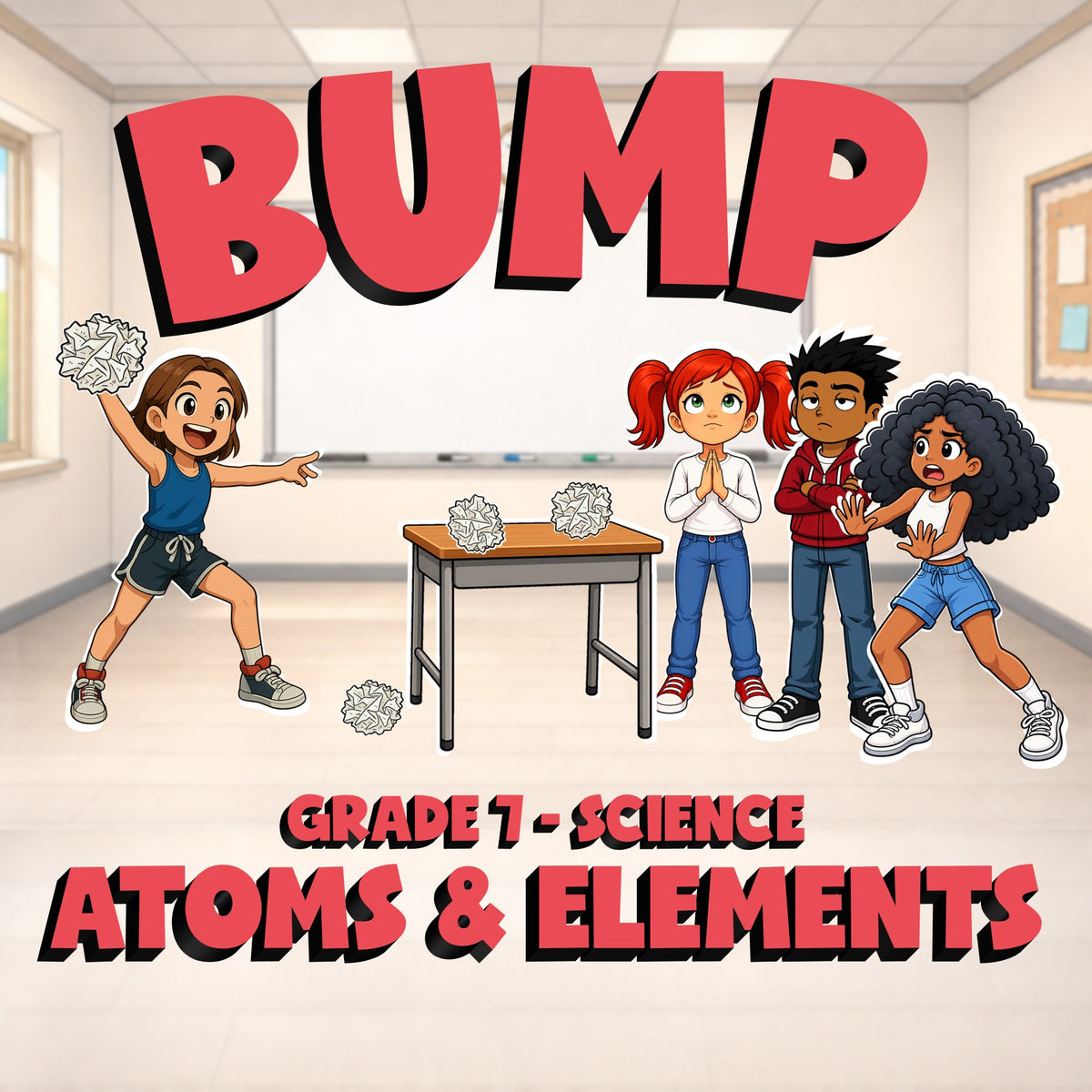 Atoms & Elements BUMP Science Game - No Prep Grade 7 Review Activity