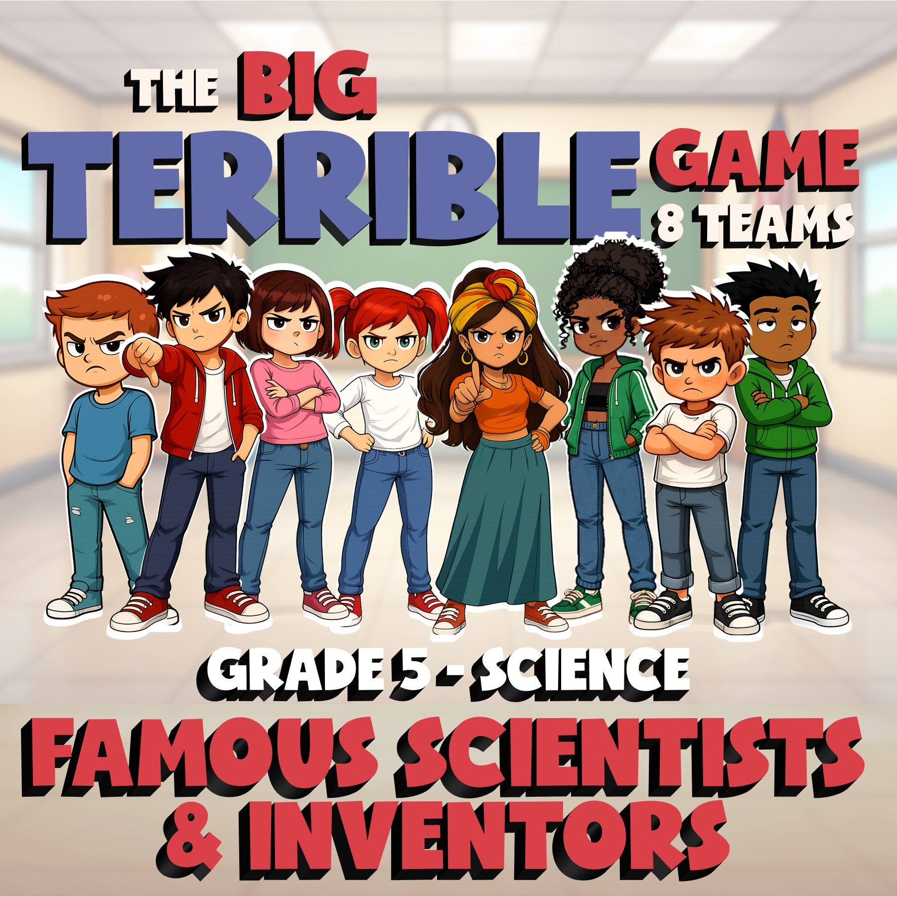 Famous Scientists & Inventors BIG TERRIBLE GAME - No Prep Grade 5 Science Review