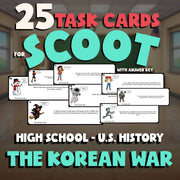 The Korean War SCOOT TASK CARDS U.S. History Game - No Prep Review Activity