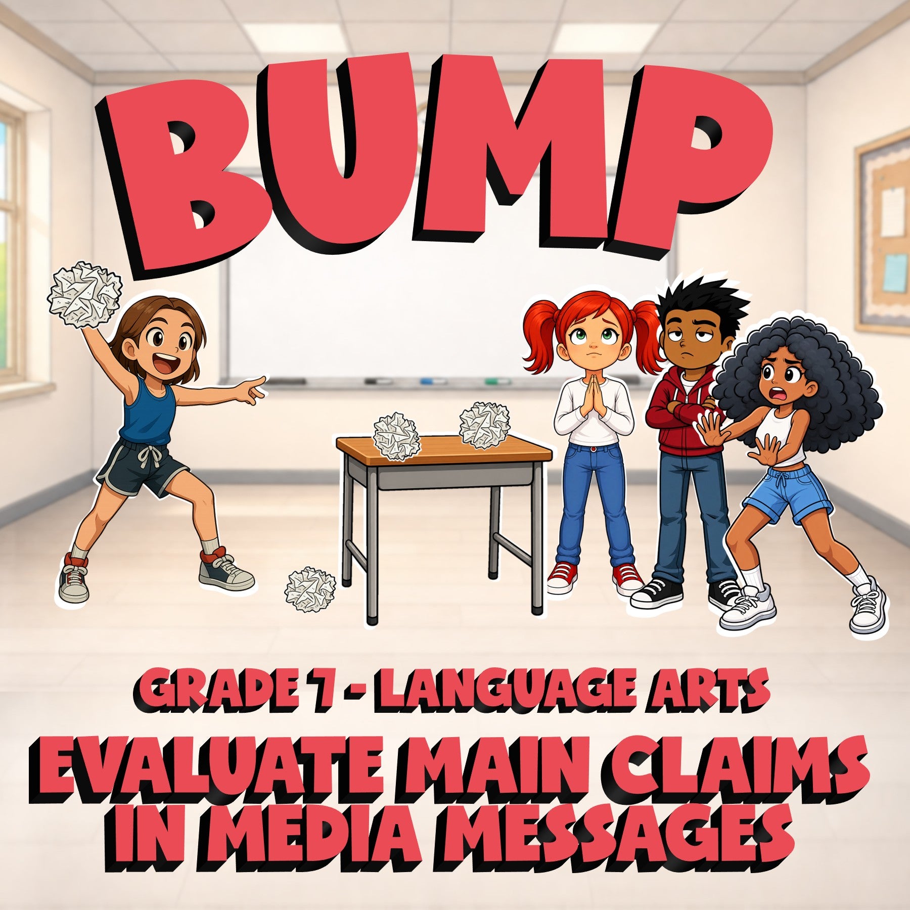Evaluate Main Claims in Media Messages BUMP ELA Game - No Prep Grade 7 Review