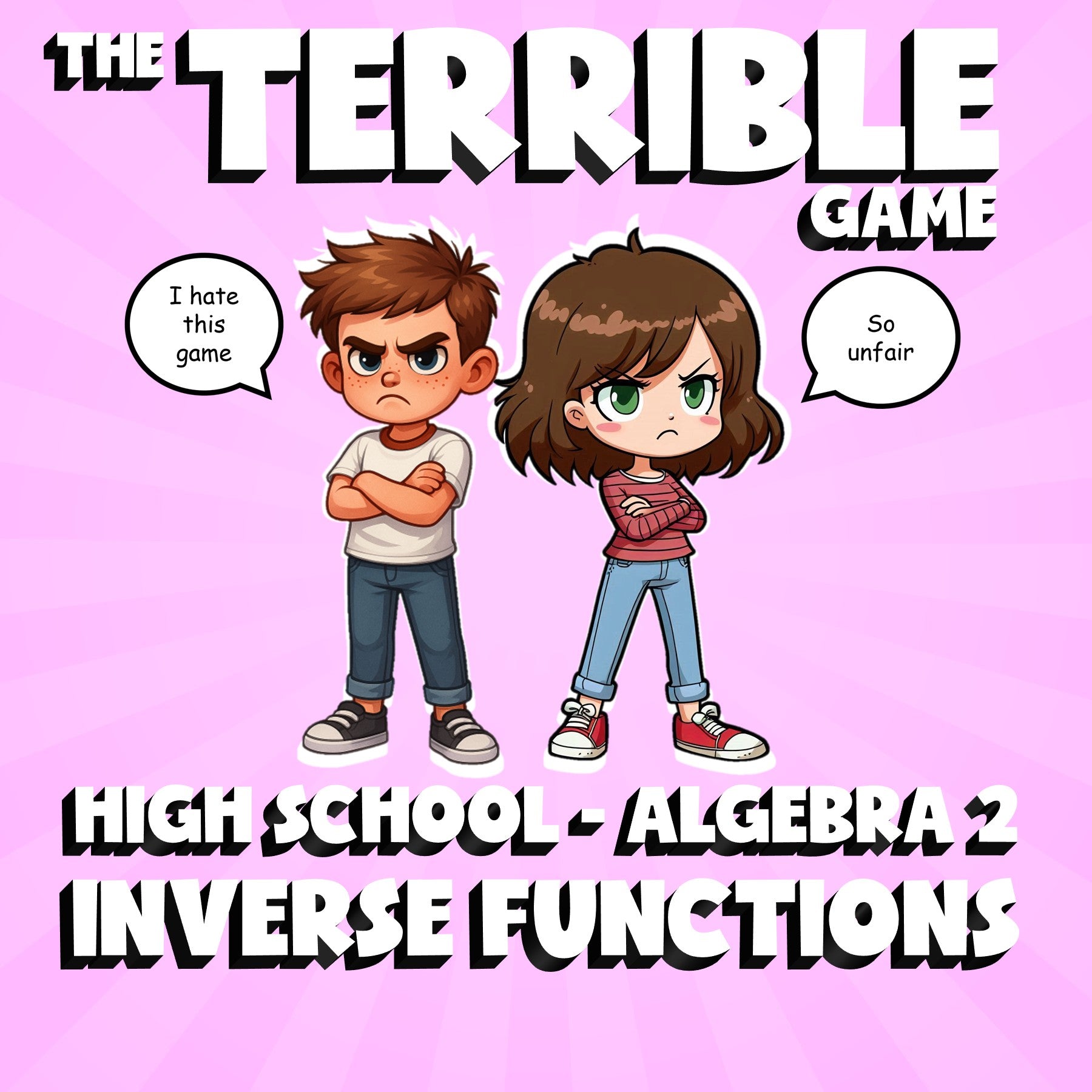 Inverse Functions THE TERRIBLE GAME - No Prep Algebra 2 Math Review Activity