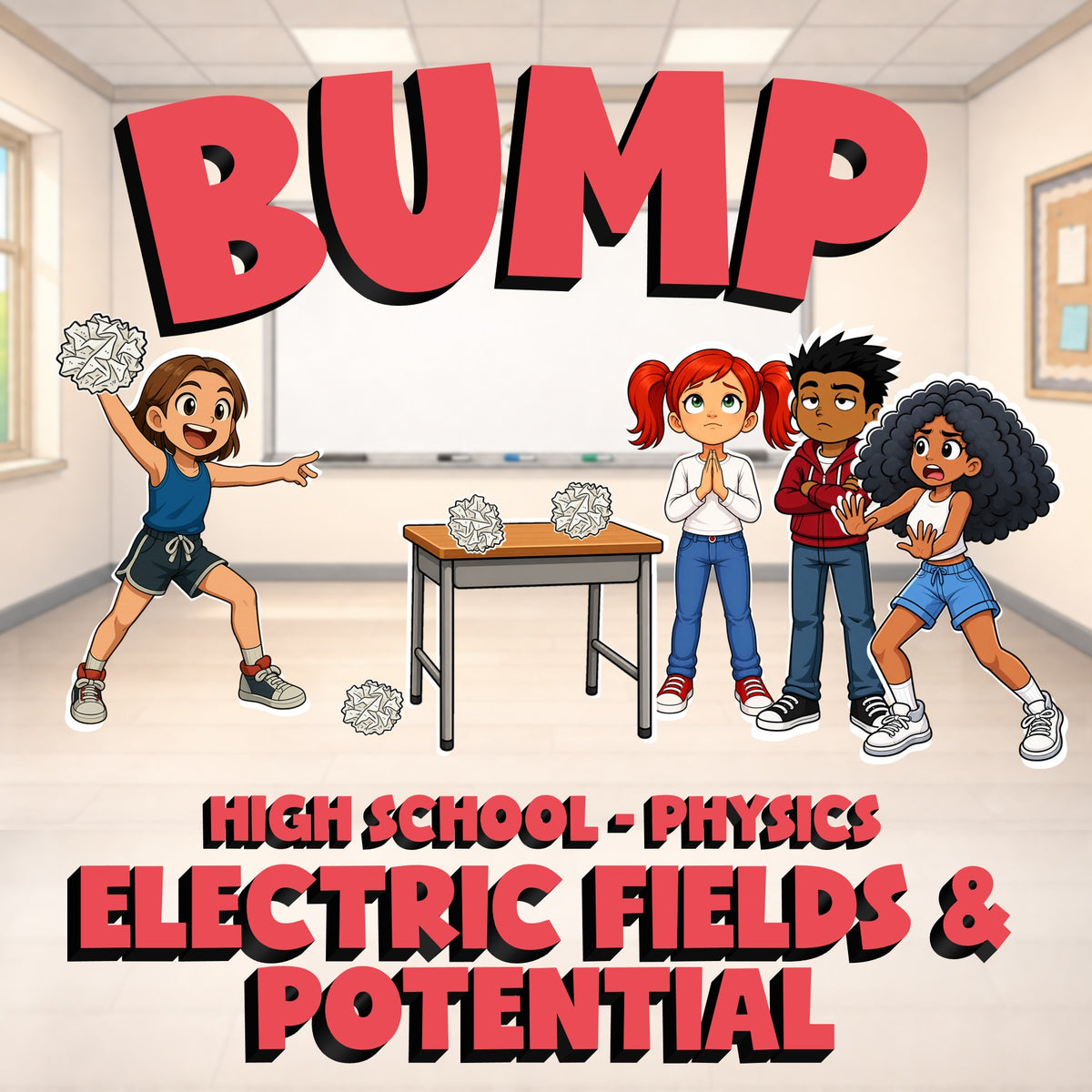 Electric Fields & Potential BUMP Science Game - No Prep Physics Review Activity
