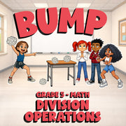 Division Operations BUMP Math Game - No Prep Grade 5 Review Activity