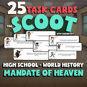 Mandate of Heaven SCOOT TASK CARDS Game - No Prep World History Review Activity