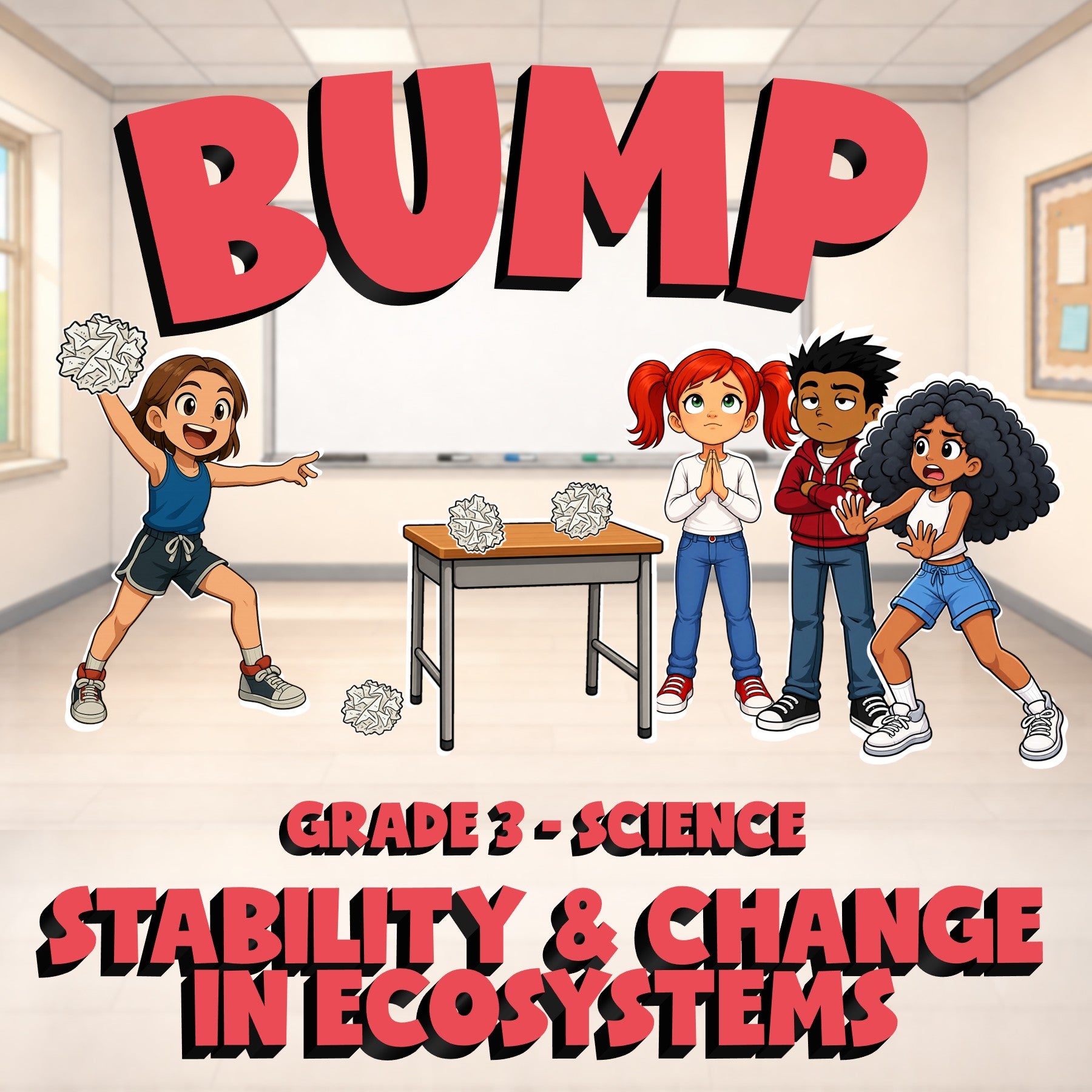Stability & Change in Ecosystems BUMP Science Game - No Prep Grade 3 Review