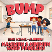 Maximum & Minimum Word Problems BUMP Math Game - No Prep Algebra 1 Review