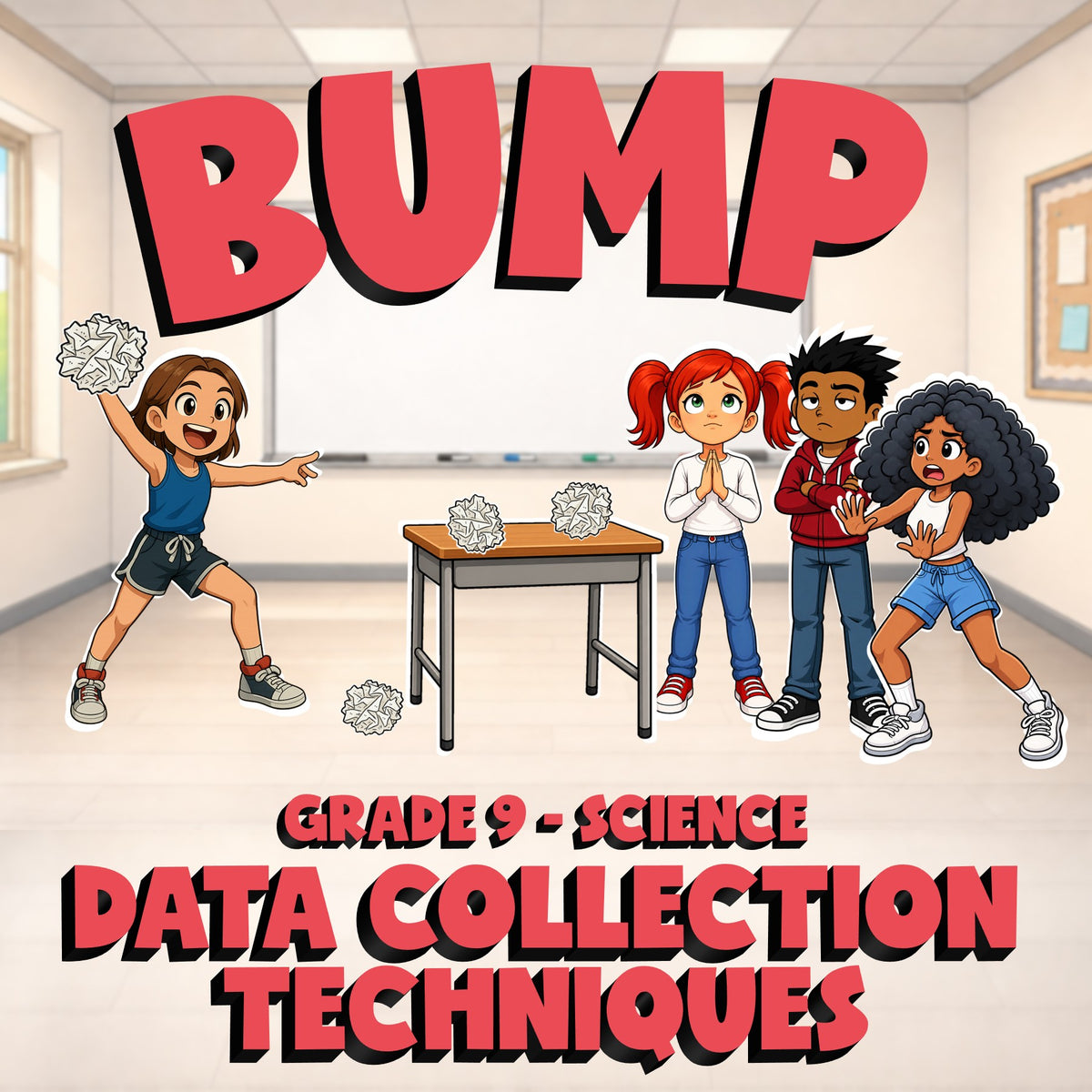 Data Collection Techniques BUMP Science Game - No Prep Grade 9 Review Activity