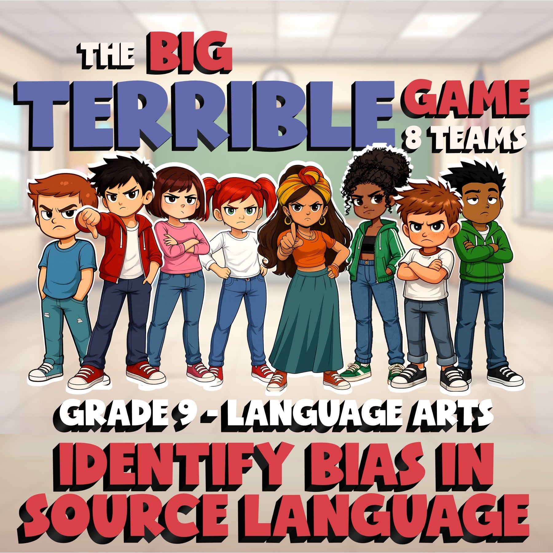 Identify Bias in Source Language BIG TERRIBLE GAME - No Prep Grade 9 ELA Review
