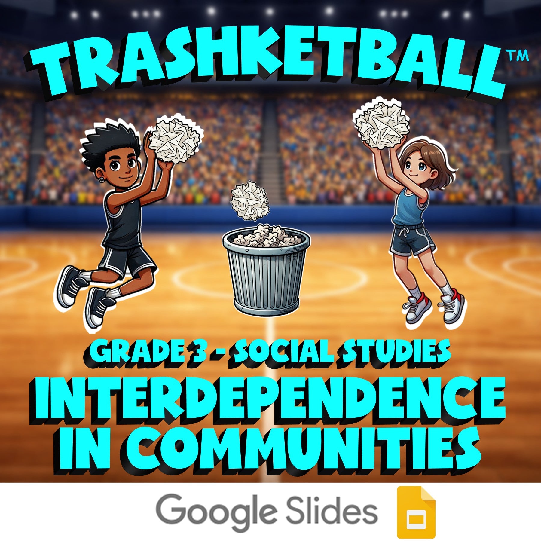 Interdependence in Communities TRASHKETBALL Socials Game - No Prep Grade 3
