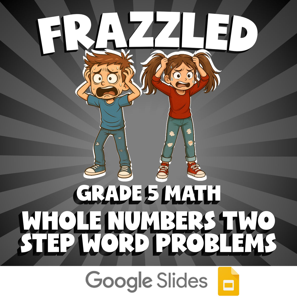 Whole Numbers Two Step Word Problems FRAZZLED Math Game - No Prep Grade 5 Review