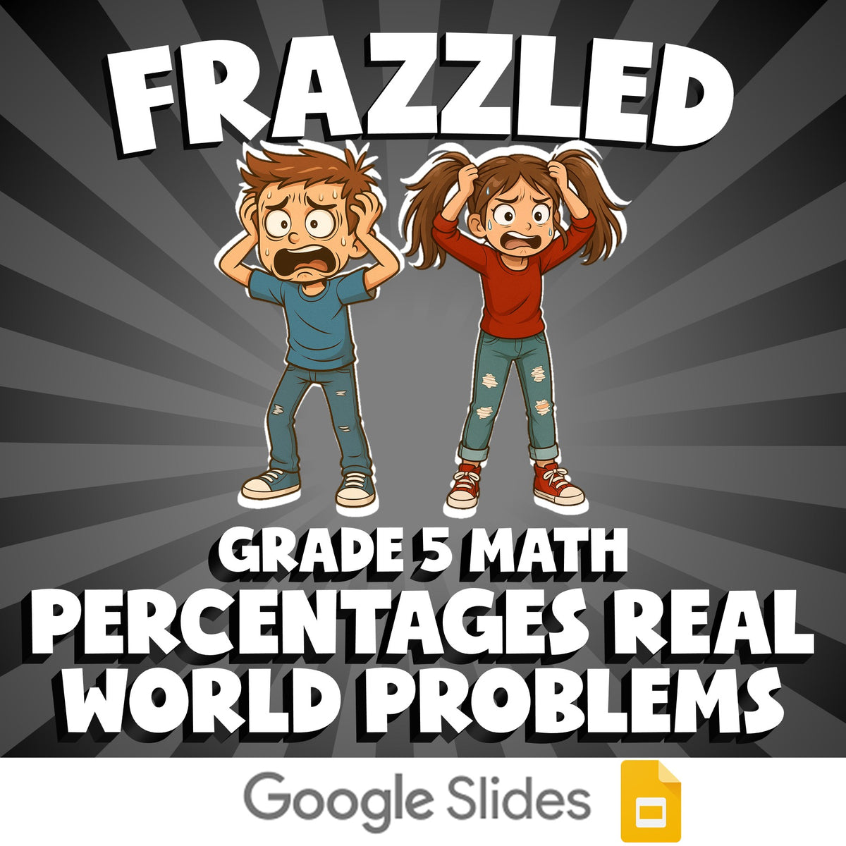 Percentages Real World Problems FRAZZLED Math Game - No Prep Grade 5 Review