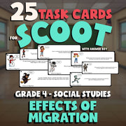 Effects of Migration SCOOT TASK CARDS Socials Game - No Prep Grade 4 Review