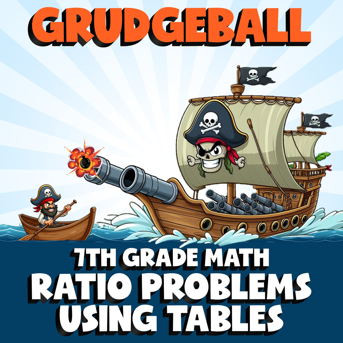 Ratio Problems Using Tables GRUDGEBALL Math Game - No Prep Grade 7 Review