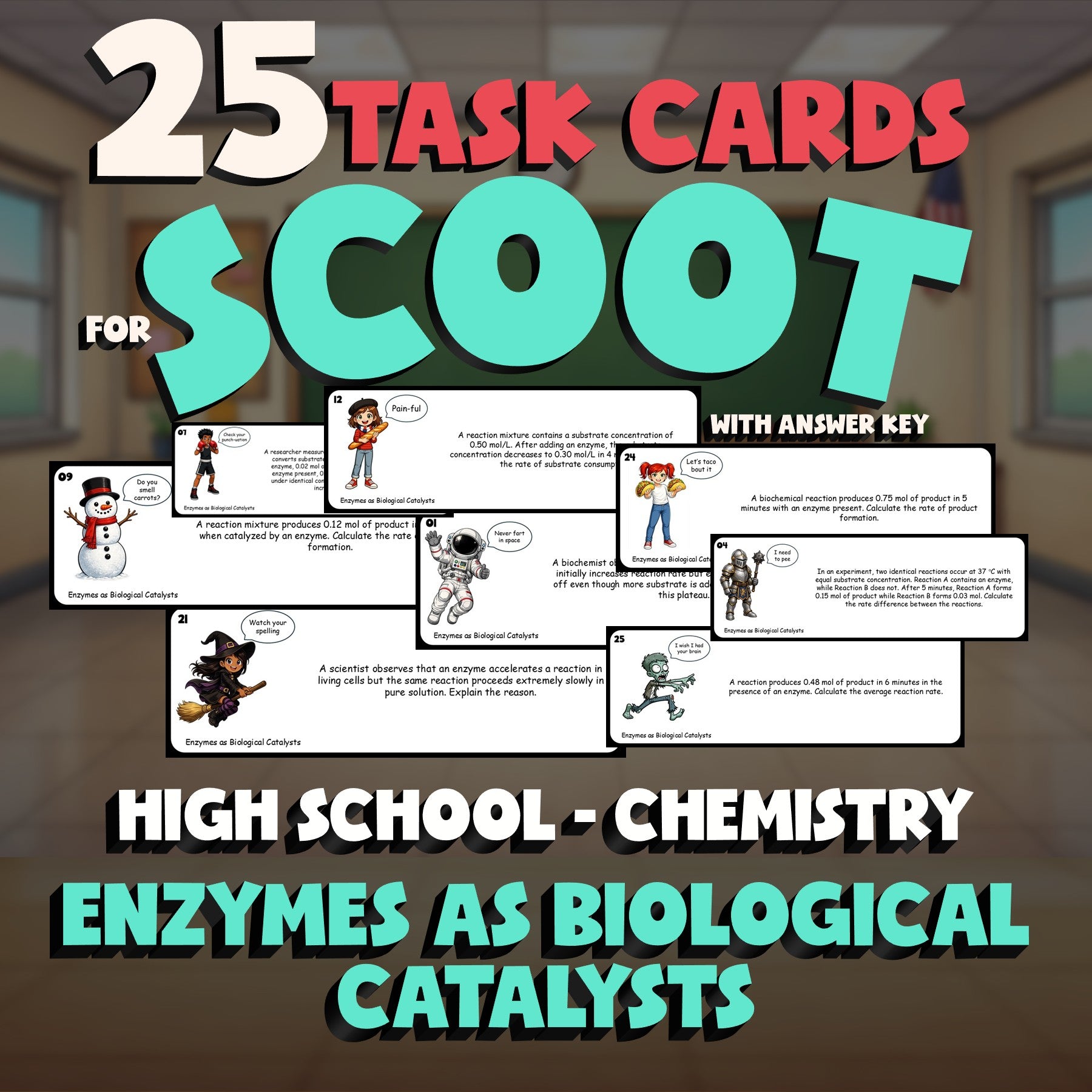 Enzymes as Biological Catalysts SCOOT TASK CARDS Science Game - Chemistry