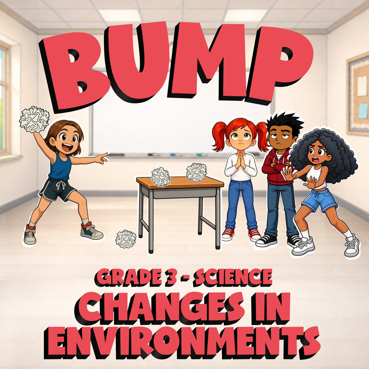 Changes in Environments BUMP Science Game - No Prep Grade 3 Review Activity