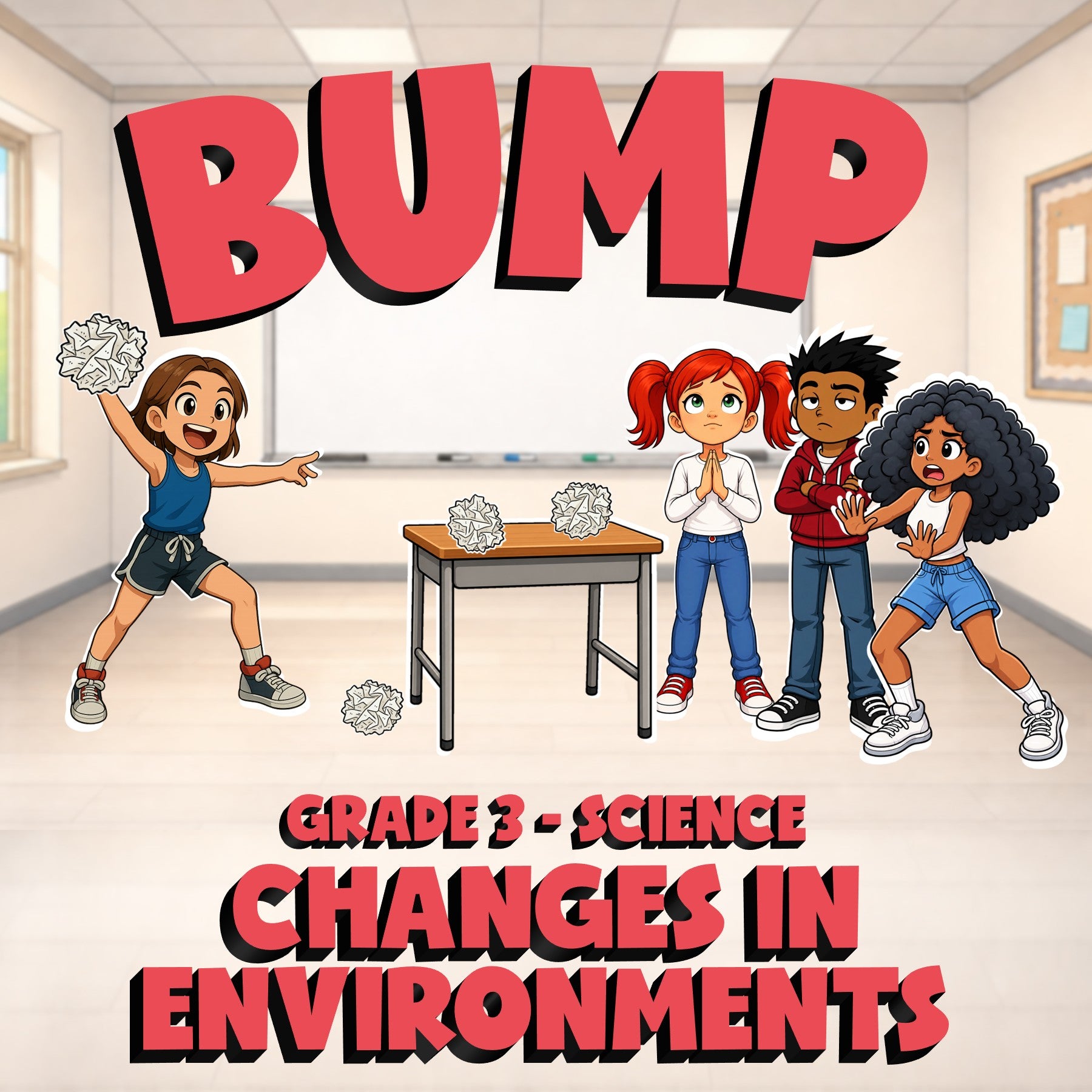 Changes in Environments BUMP Science Game - No Prep Grade 3 Review Activity