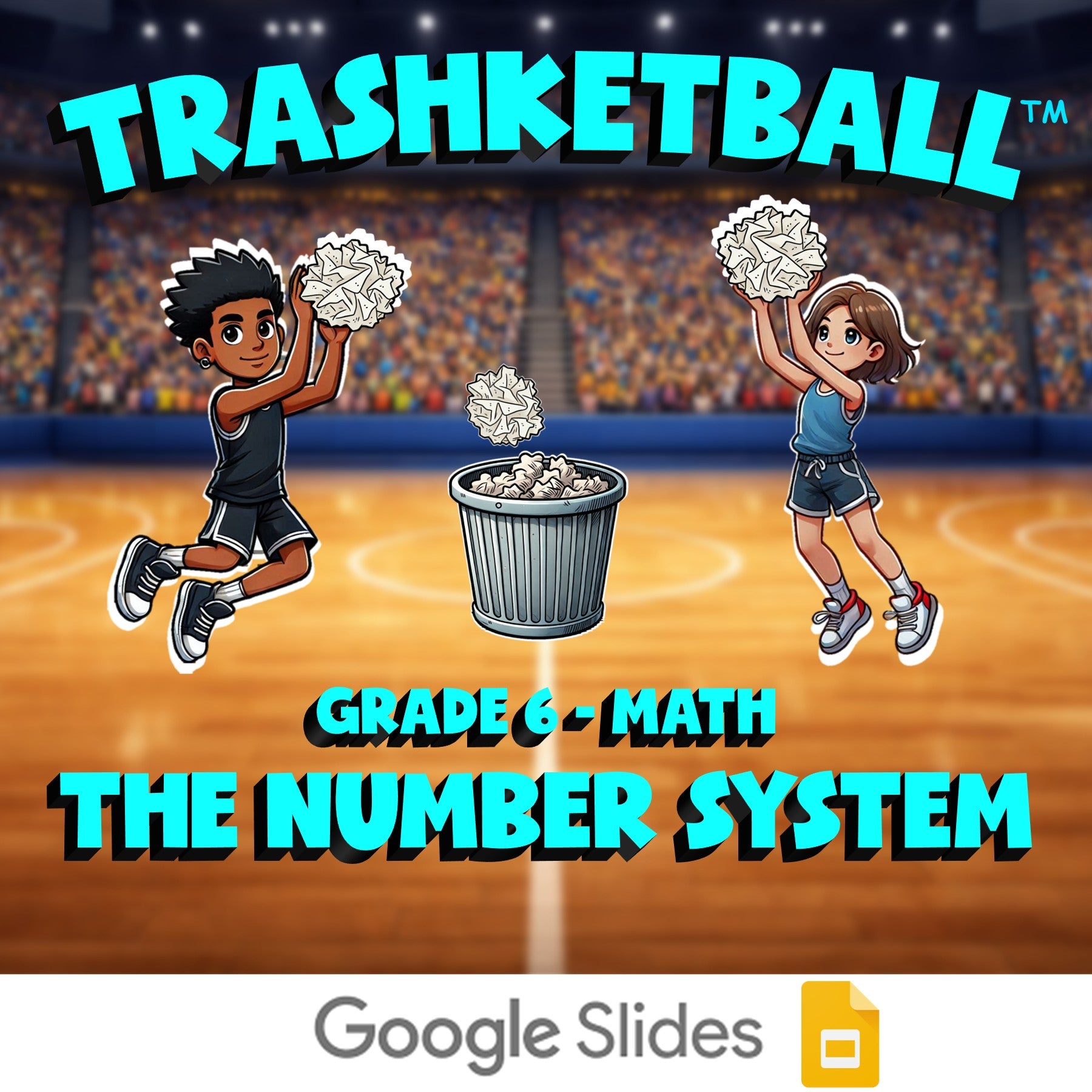 The Number System TRASHKETBALL Math Game - No Prep Grade 6 Review Activity
