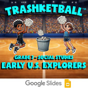 Early U.S. Explorers TRASHKETBALL Socials Game - No Prep Grade 3 Review Activity