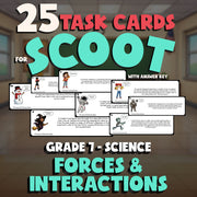 Forces & Interactions SCOOT TASK CARDS Science Game - No Prep Grade 7 Review