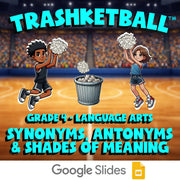 Synonyms, Antonyms & Shades of Meaning TRASHKETBALL ELA Game - No Prep Grade 4